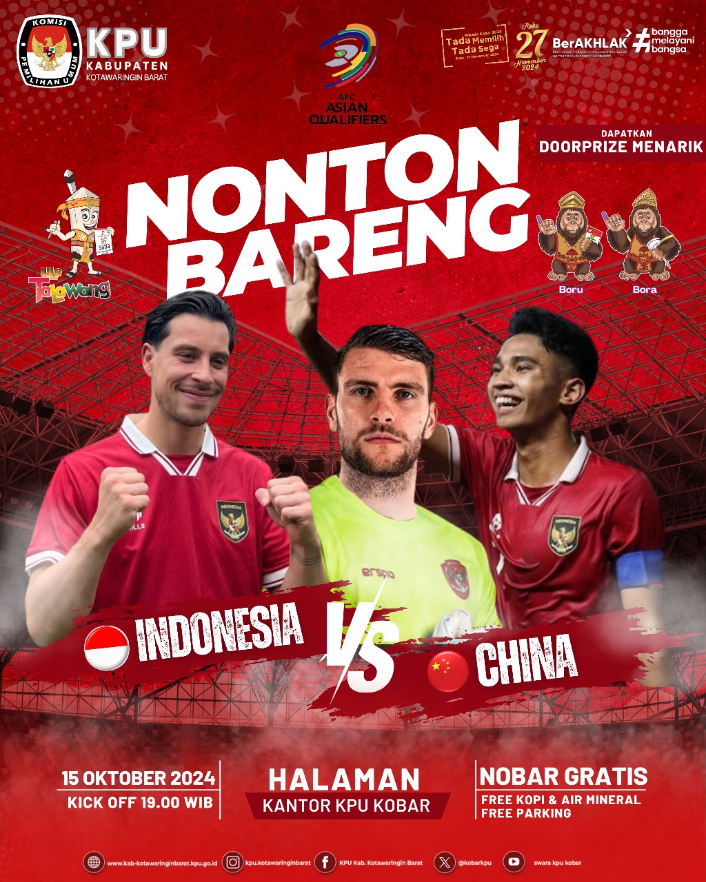 KPU Kobar Gelar Nobar Seru, Dukung Timnas di Kualifikasi Piala Dunia 2026