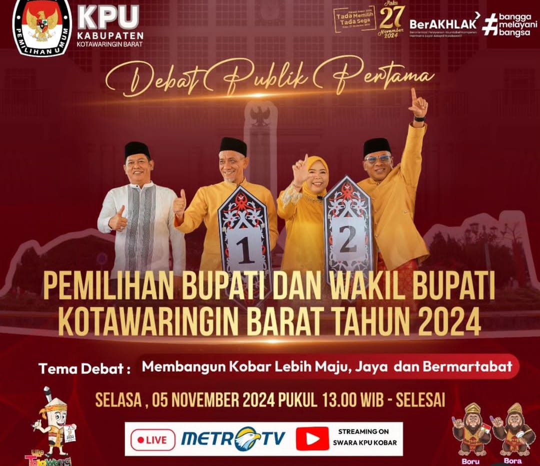 Debat Publik Perdana Calon Bupati dan Wakil Bupati Kobar Siap Digelar, Jangan Lewatkan!
