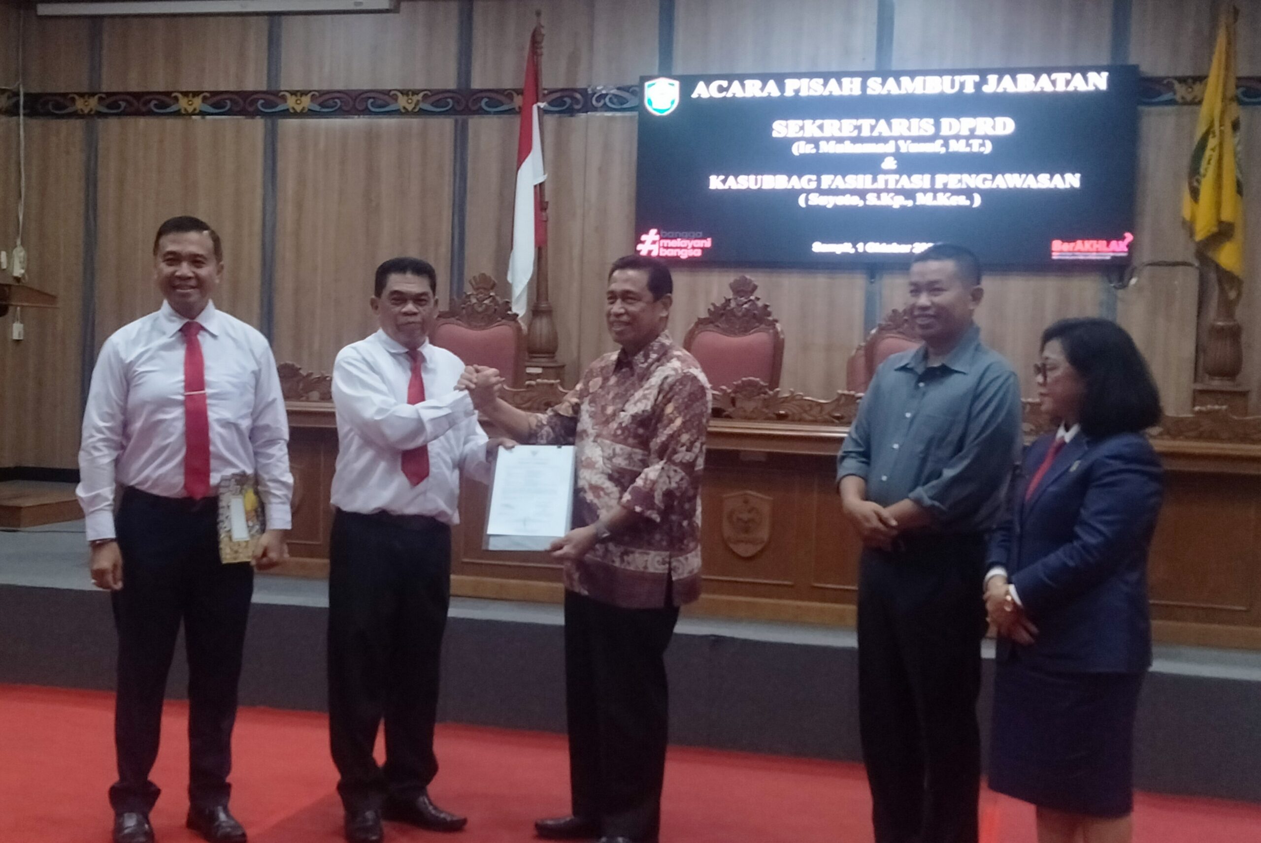 DPRD Kotim Gelar Pisah Sambut Jabatan Sekwan dari Muhammad Yusuf ke Rihel