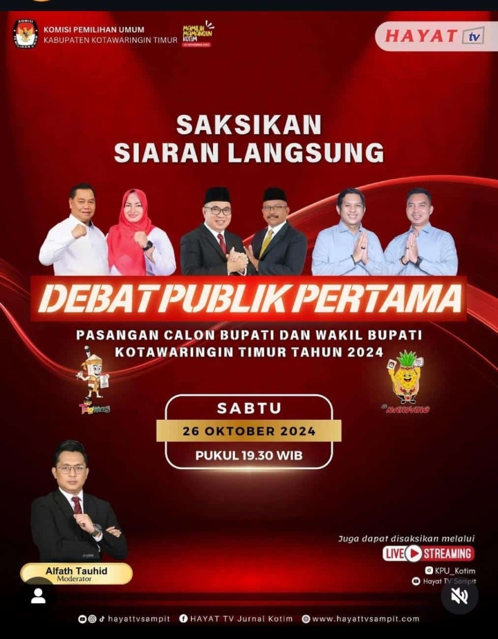 Ketua KPU Kotim Ungkap Segmen Debat Perdana Pilkada Kotim Malam Ini