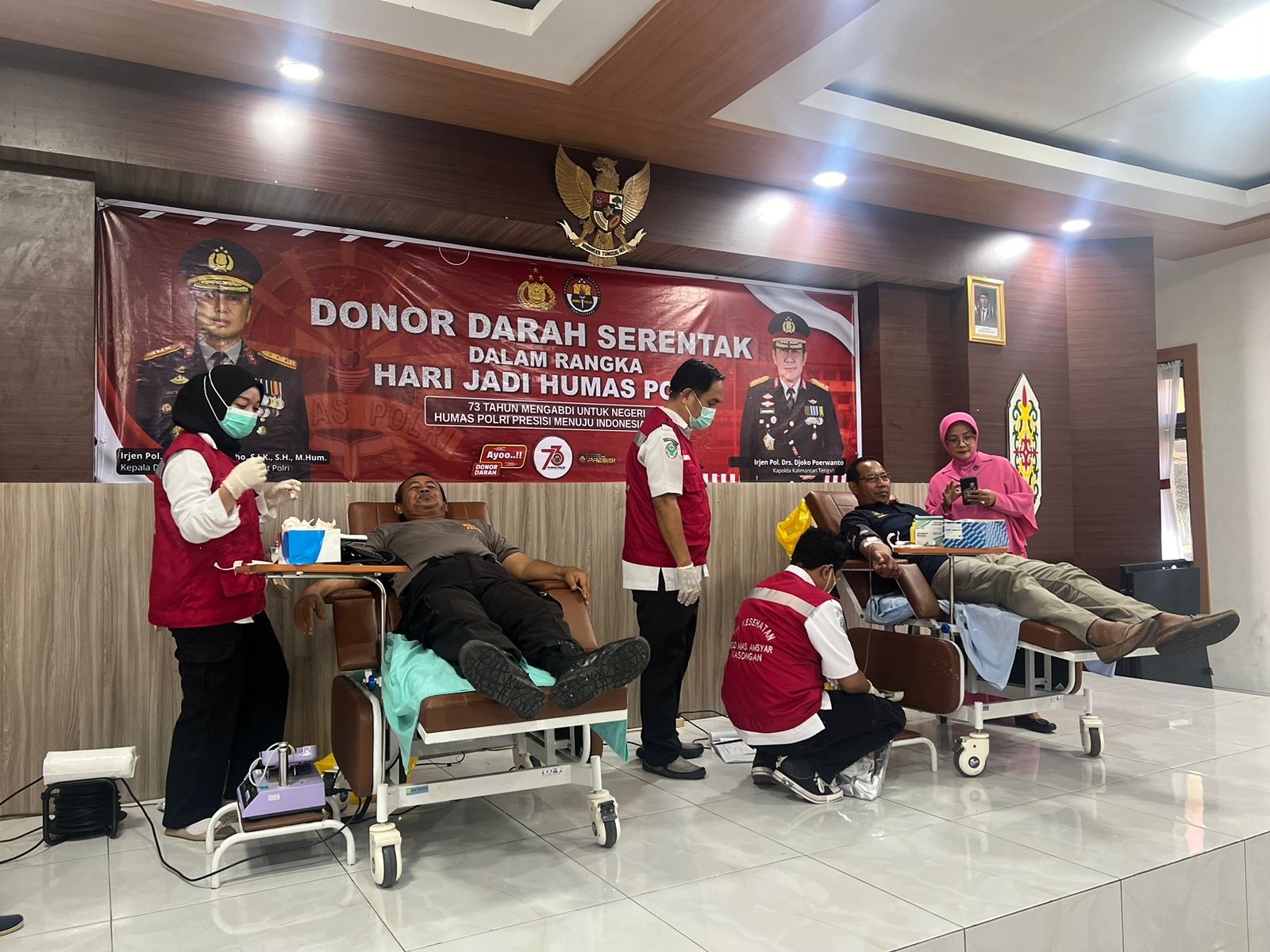 Peringati Hari Jadi ke-73 Humas Polri, Polres Katingan Gandeng PMI Gelar Donor Darah