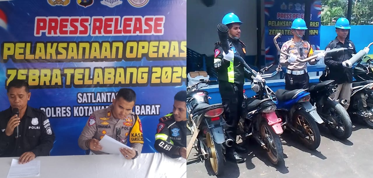 Operasi Zebra Telabang 2024 di Kobar: 418 Pelanggaran, 4 Kecelakaan, dan 23 Knalpot Brong Ditindak