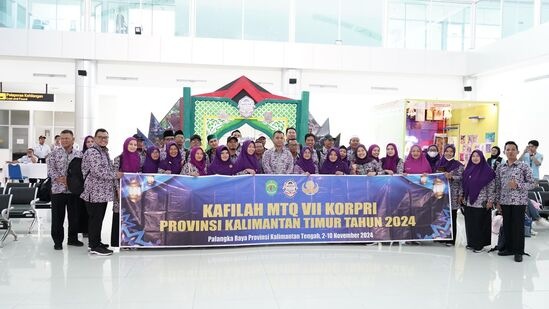 Disbudpar Kalteng Sambut Kafilah Kaltim MTQ VII Korpri Nasional di Palangka Raya