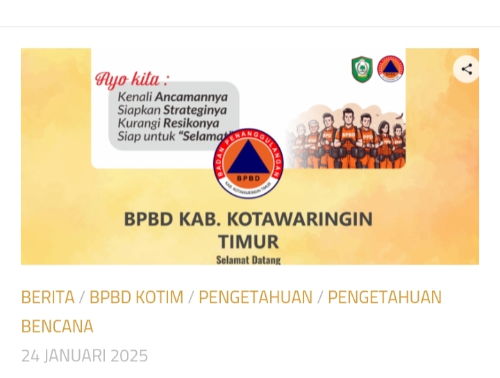 BPBD Kotim Tingkatkan Kewaspadaan Bencana Melalui Aplikasi Informasi dan Laporan