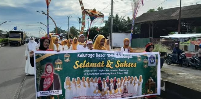 Sambut MTQ Tingkat Kecamatan Baamang ke-56, Puluhan Peserta Meriahkan dengan Pawai Taaruf