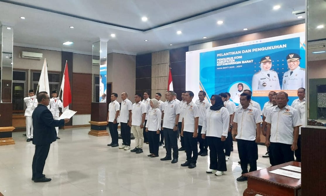 KONI Kobar 2025-2029 Resmi Dilantik: Bupati Harap Prestasi Melonjak, Hj Fatmawati Serukan Loyalitas Pengurus