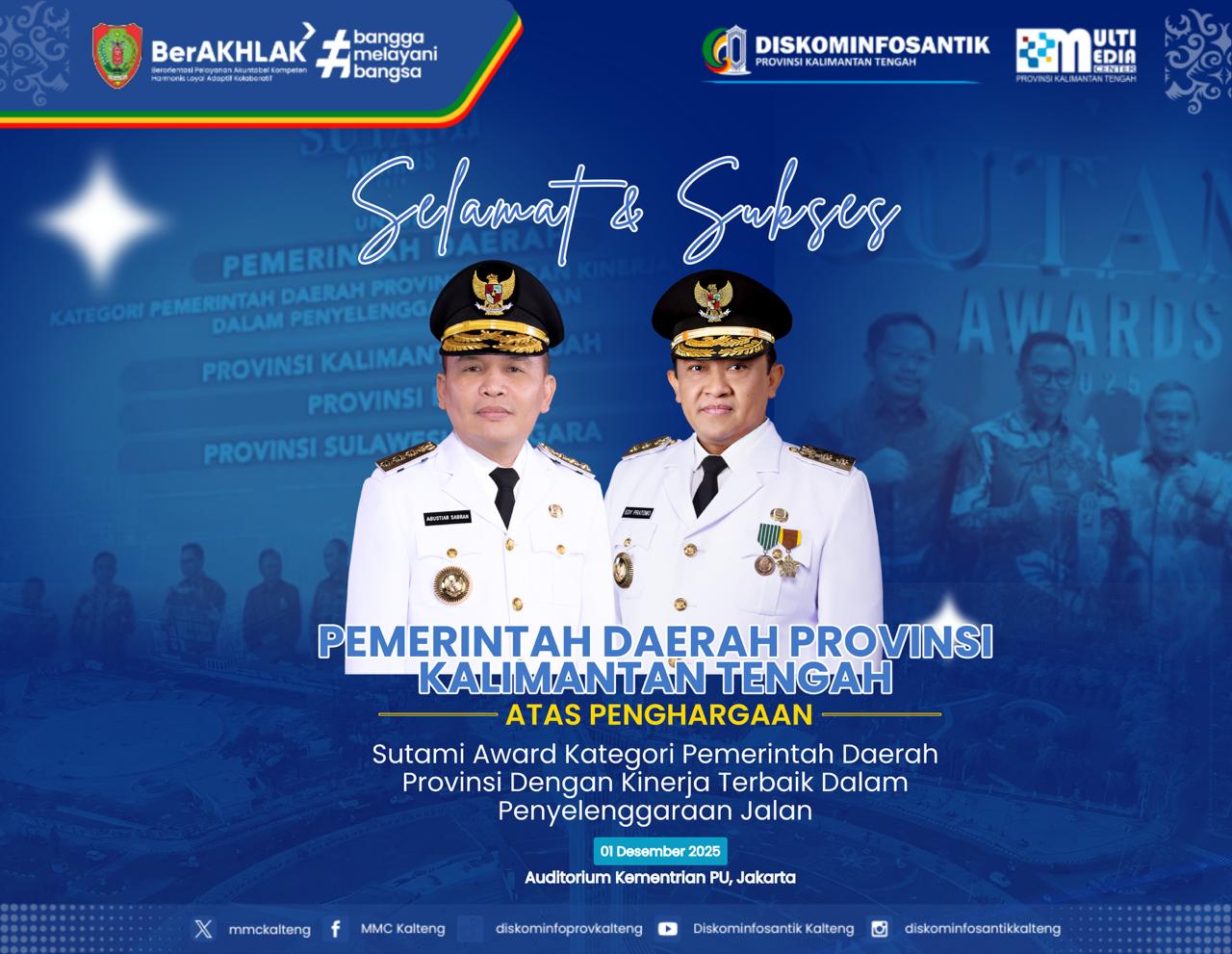 Sutami Award 2025, Kalteng Juara Penyelenggaraan Jalan